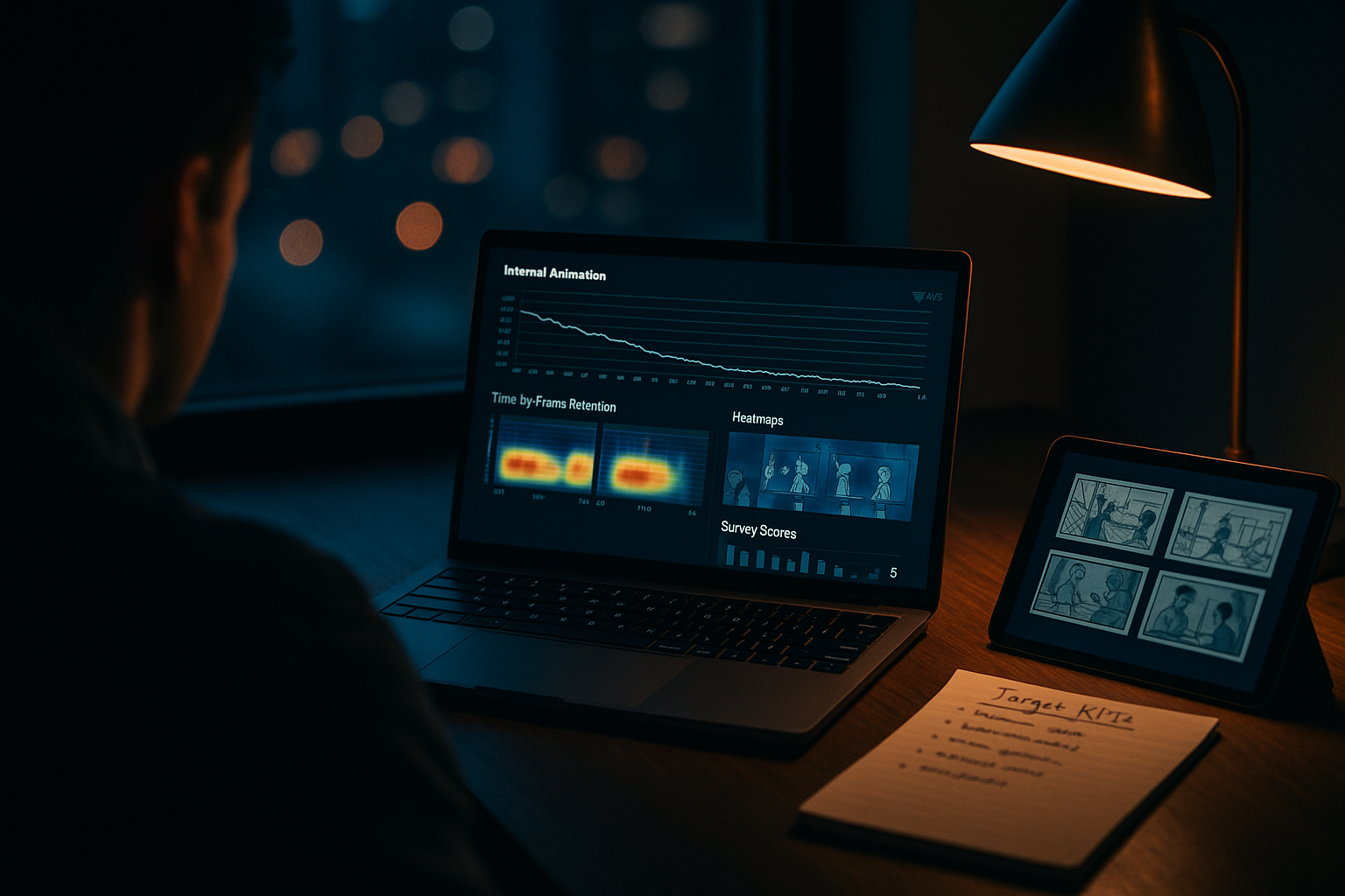 Dashboard met animatie KPI metrics