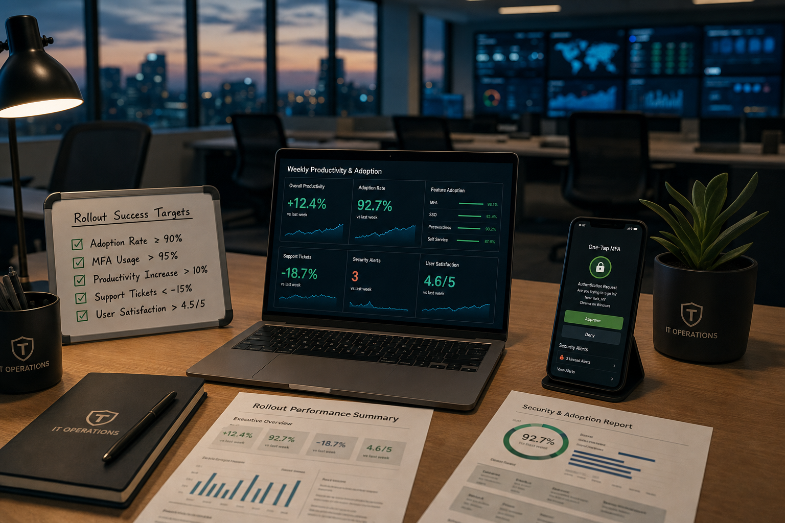 Dashboard moderne werkplek metrics