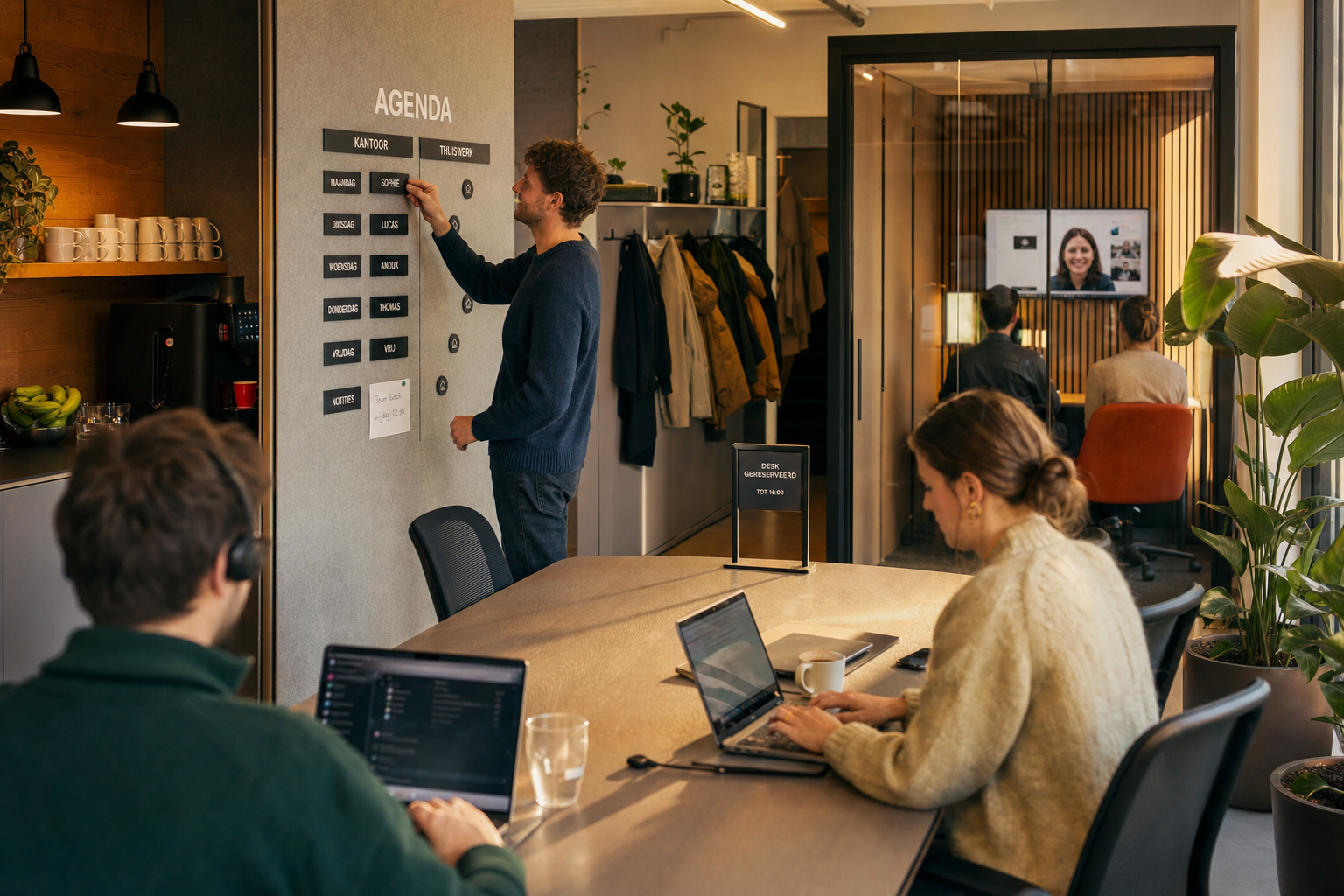 Flexibele werkplekken hybride kantoor